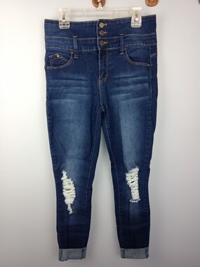 YMI Wannabettabutt Dark Blue High Rise Distressed Women’s Jeans